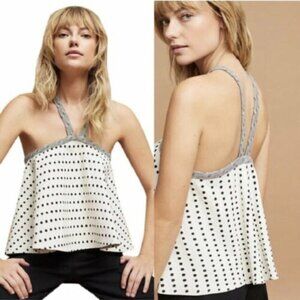 Anthropologie Postmark Jemma Polka Dot Halter Swing Top